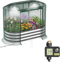 Raised Garden Bed with Sprinkler Timer and Self-Watering System, Galvanized by Lineware