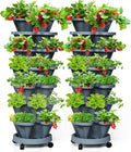 7 Tiered Strawberry Vertical Planter 2 Pack, Stackable Tower Garden Planter by Tectsia