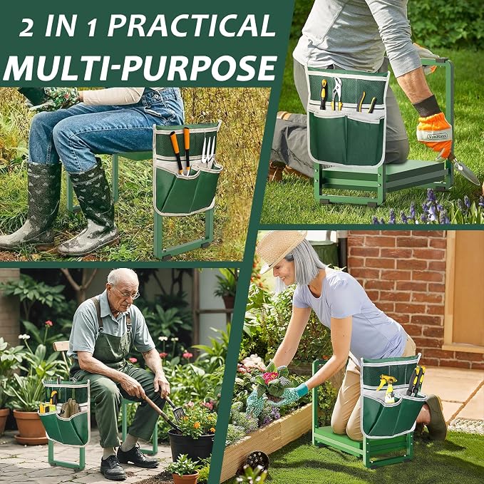 FLINTER 10.2" Wider Garden Kneeler and Seat, Heavy Duty Thick Gardening Bench - Image 7