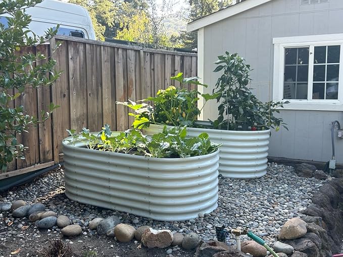 A ANLEOLIFE 8x4x2ft Galvanized Raised Garden Bed Kit, Oval Metal Deep Root - Image 2