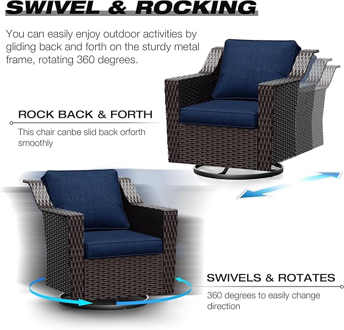 Joyside Wicker Patio Furniture Sets, 10 Pieces Upgraded Large Size Outdoor - Image 3