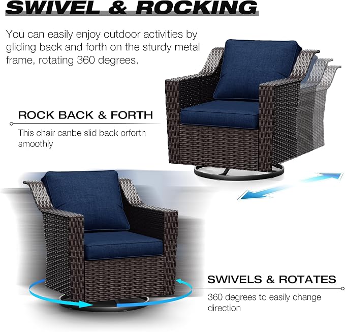 Joyside Wicker Patio Furniture Sets, 7 Pieces Upgraded Large Size Outdoor - Image 3