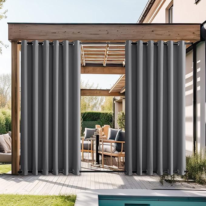 NICETOWN Gazebo Curtains for Patio Waterproof Extra Wide 2 Panels, W84 x L84 - Image 2