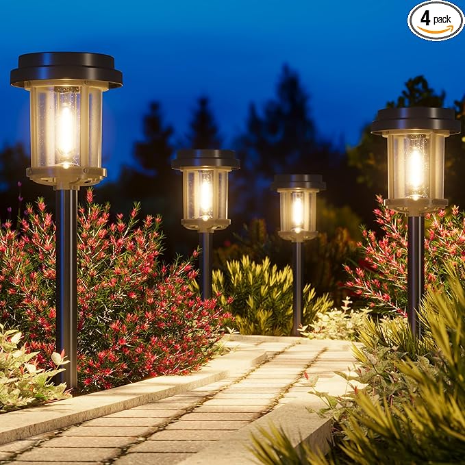 XMCOSY+ Solar Pathway Lights, 20 LM Bright Solar Lights Outdoor Waterproof IP65 by XMcosy