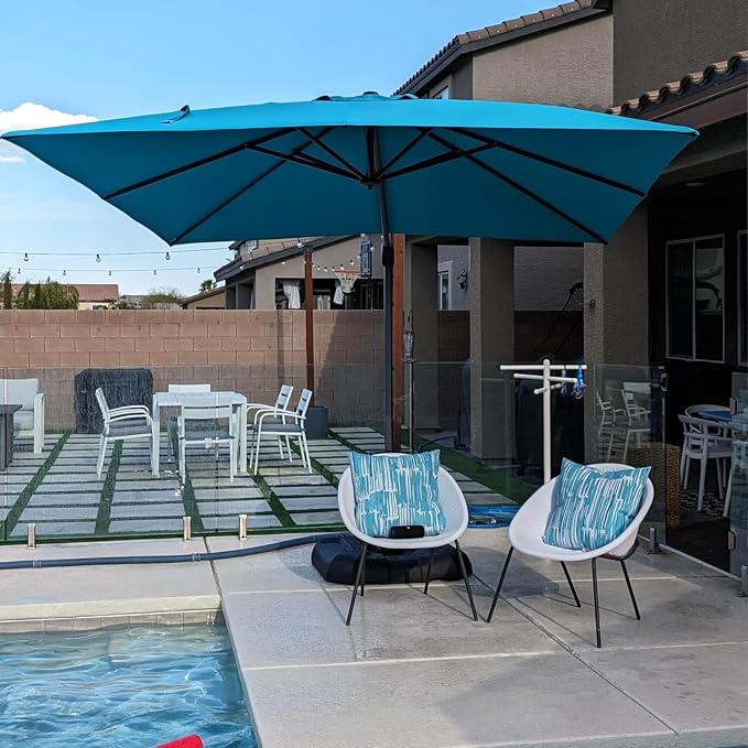 PURPLE LEAF 9' X 11.5' Patio Umbrella Outdoor Cantilever Rectangle Umbrella - Image 2