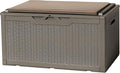 Flamaker Deck Box with Cushion 100 Gallon Waterproof Resin Storage Box with Air by Flamaker