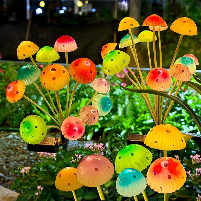 Kohlrabi Solar Garden Lights, 4 Pack Solar Mushroom Lights Outdoor, Upgraded - Image 8