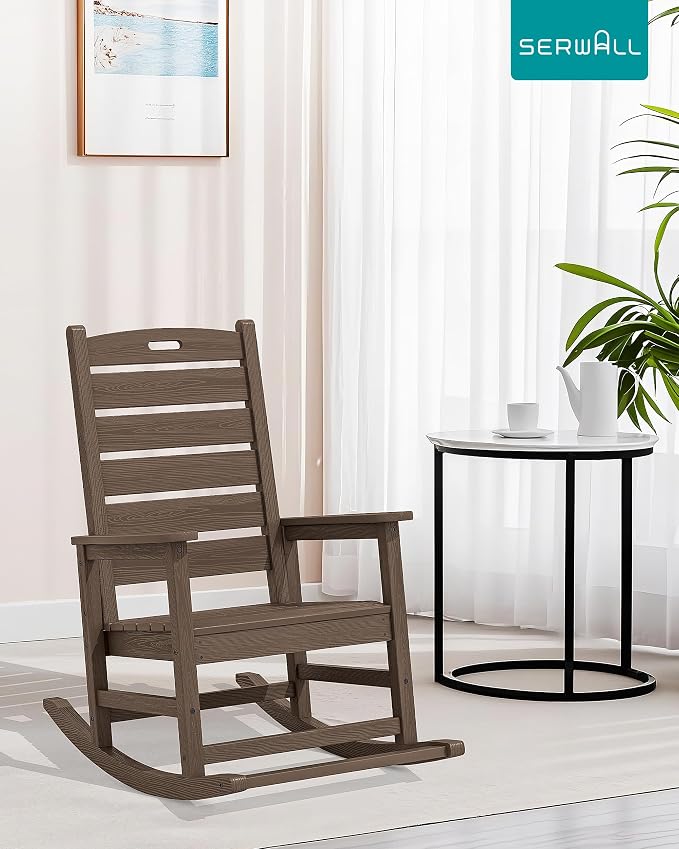SERWALL Outdoor Rocking Chair Set of 2, Oversized Rocking Chair - Image 7