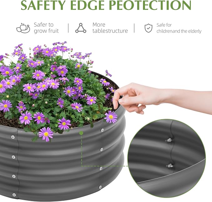 2-Pack 2x1ft Galvanized Raised Garden Bed, Outdoor Planter Bed, Metal Planter - Image 4