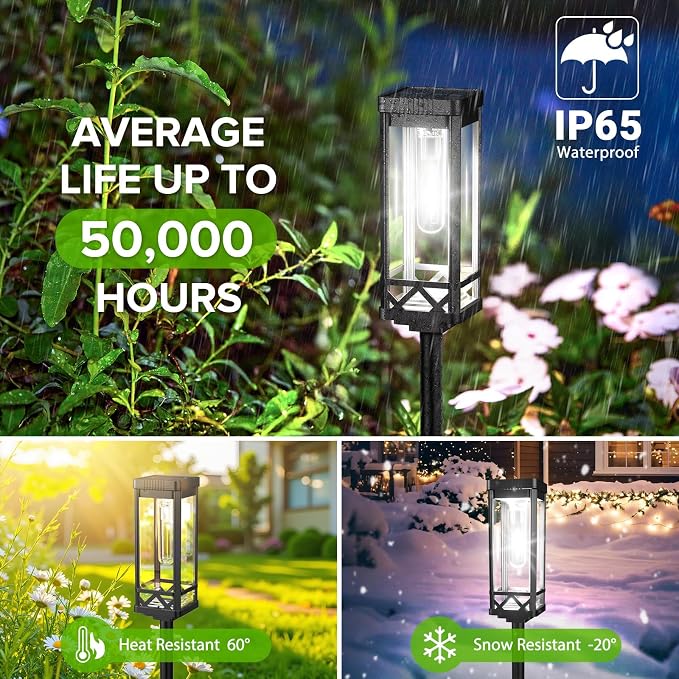 KOOPER Taller Solar Pathway Lights Outdoor, 12 Pack Upgraded Brighter Solar - Image 3