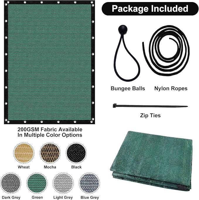 Artpuch 90% Sun Shade Cloth, 8 x 20 FT Pergola Shade Cover Canopy - Image 5