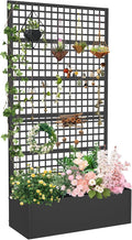 Metal Planter Box with Trellis 36" L x 16" W x 72" H, Raised Garden Bed with by Toriexon