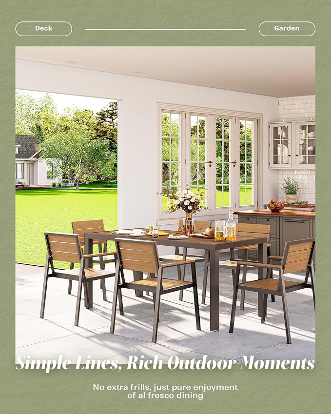 5-Piece Outdoor Dining Set, Aluminum Dining Table Set - Image 6