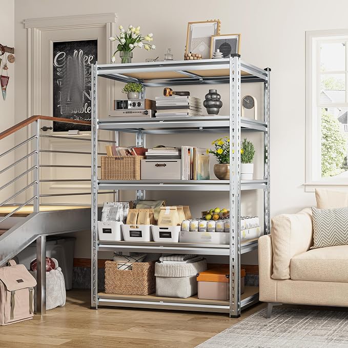 REIBII Garage Shelving, 5 Tier Storage Shelves Load 2400LBS, Adjustable Garage - Image 9