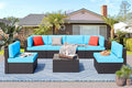 Vongrasig 7 Pieces Outdoor Patio Furniture Sets, Outdoor Sectional Rattan Sofa by Vongrasig