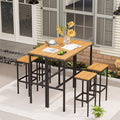 AECOJOY 6 Piece Patio Bar Set, Patio Bar Height Table and Chairs Set 47" by AECOJOY
