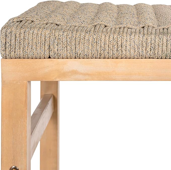 JONATHAN Y CSL1201A-SET2 Armand 25.6" Modern Coastal Backless Acacia Wood - Image 7