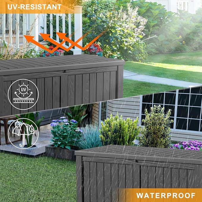 ROJIK 150 Gallon Outdoor Storage Box Waterproof - Image 7