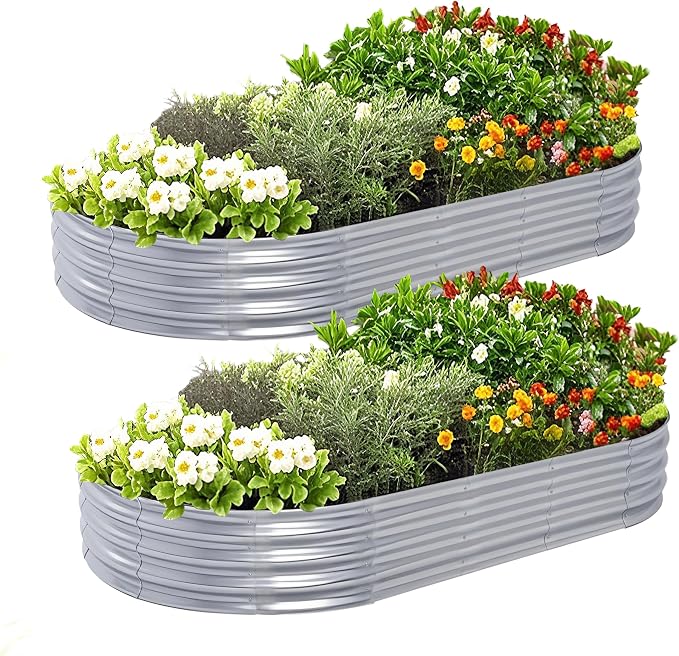 Galvanized Raised Garden Bed, Raised Beds by AmazStove