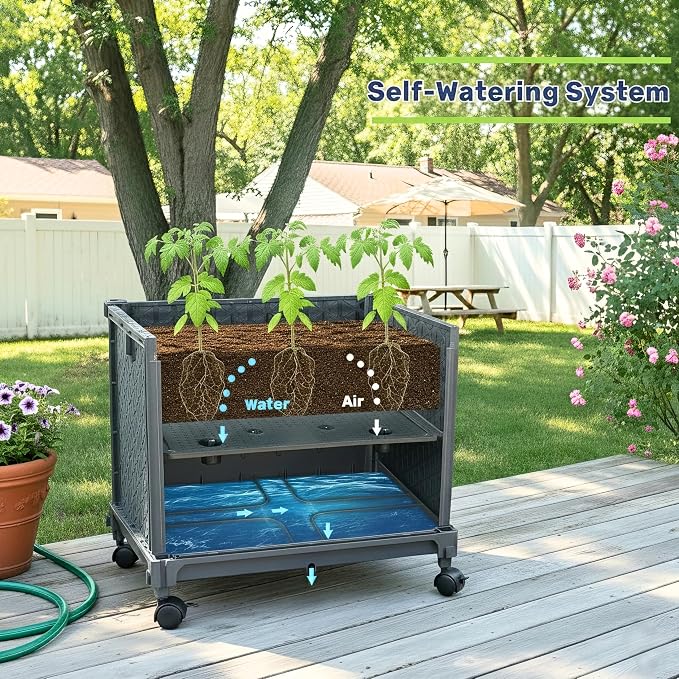 Raised Garden Bed with Tomato Planter Cage, 56.7” Trellis Planter Boxes with - Image 6