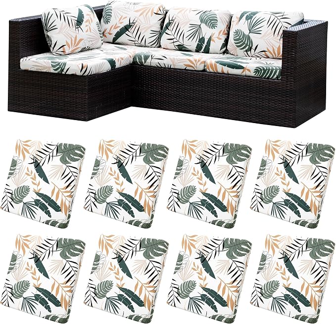 8Pcs Stretch Patio Cushion Covers, Outdoor Couch Covers Replacement, Outdoor by BIETYONE