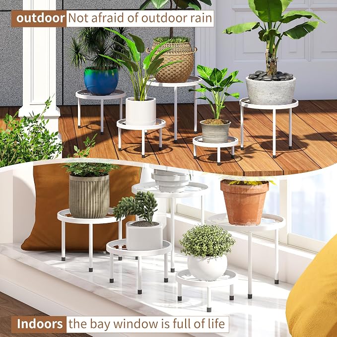 Plant Stand Indoor Outdoor 5 Pack Heavy Duty Metal Stand Multiple Plants - Image 6