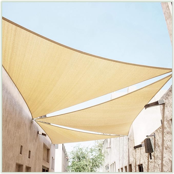 ColourTree 20' x 20' x 28.3' Beige Right Triangle CTAPRT20 Sun Shade Sail by ColourTree