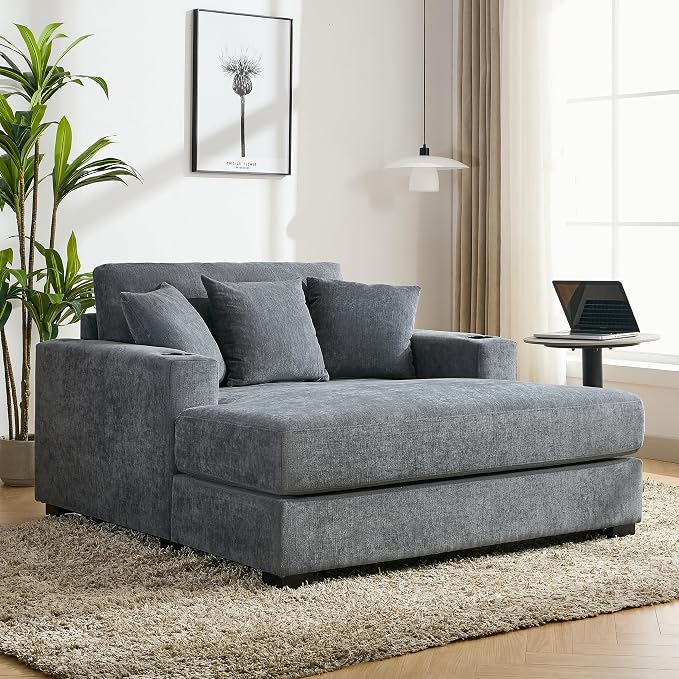 Merax Modern Upholstered Indoor Chaise Lounge - Image 4