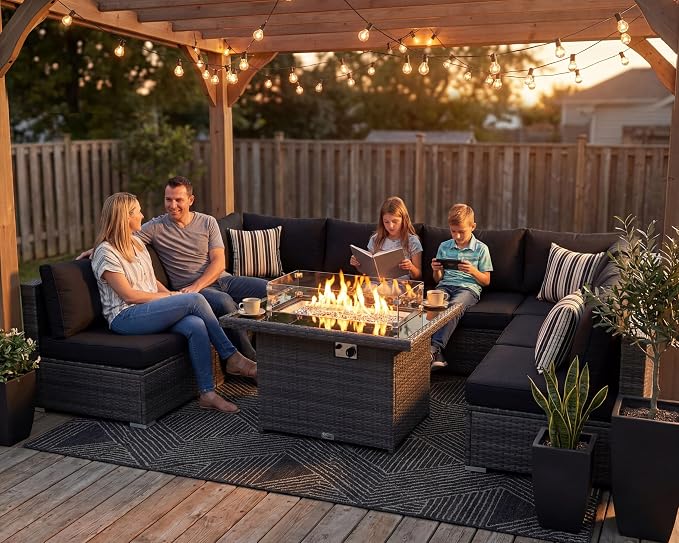 NICESOUL 9 Piece Extra Large Outdoor Patio Furniture Conversation Set - Image 3