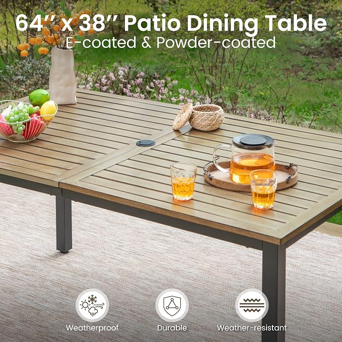 PHI VILLA 7 Pieces Patio Dining Set - Image 6