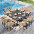 PHI VILLA 9 Piece Outdoor Dining Set by PHIVILLAThepioneerofcomfortablehouseholdsupplies