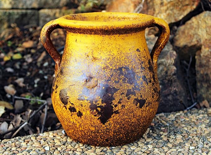 Goodman and Wife Egyptian Era Designed Earthen Ware Terra-Cotta Vessel/Planter - Image 4