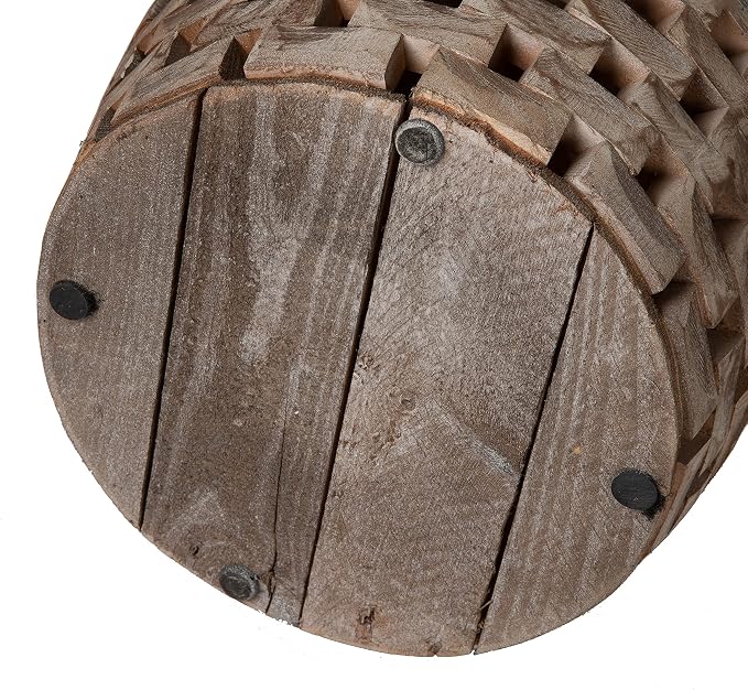 Balkene Home 62419 Maya Oval Rustic Garden Stool Wood Outdoor Seating & End - Image 5