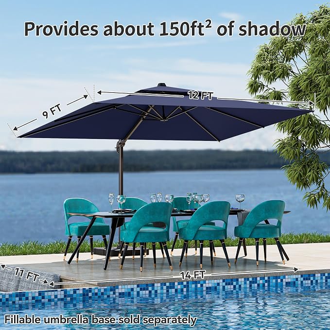 9x12FT Cantilever Patio Umbrella - Image 2