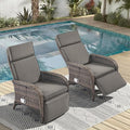 Zero Gravity Wicker Patio Recliner Chairs Set of 2 by JelwalyPatioFurnitureSet