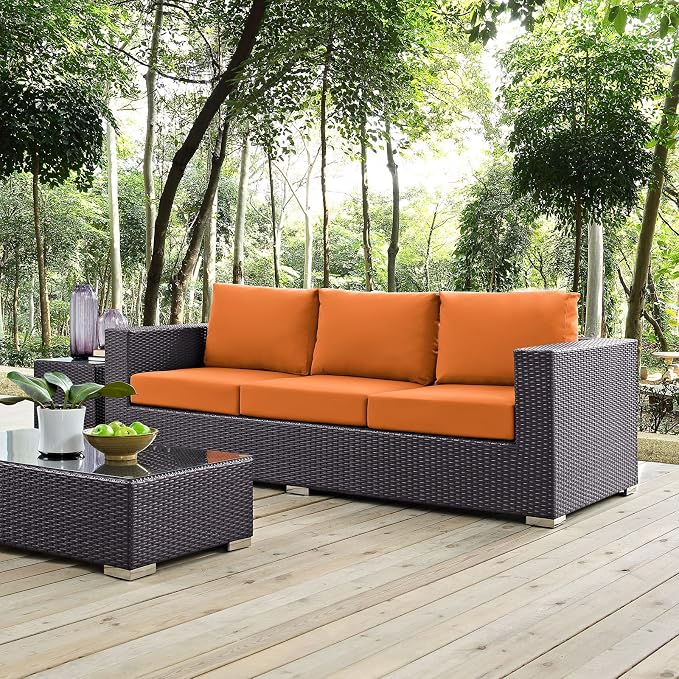 Modway Convene Wicker Rattan Outdoor Patio Sofa - Image 2