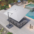 PURPLE LEAF Patio Umbrella 9' X 11.5' Rectangle Cantilever Umbrella Large by Unknown
