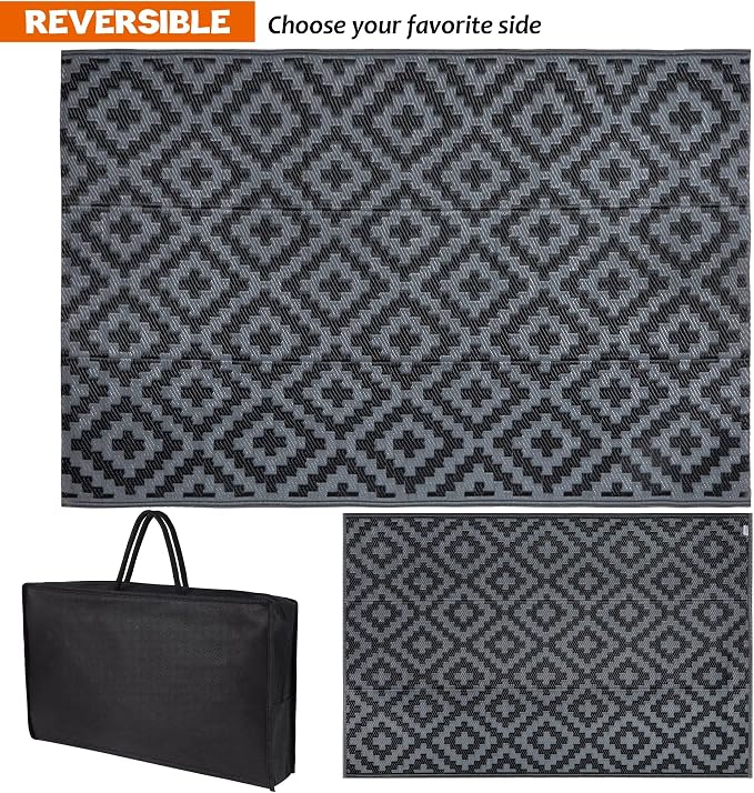 SAND MINE Waterproof Outdoor Rug 4x6 ft, Reversible Mats, Modern Area Rug - Image 3