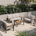 Aoxun Aluminum Outdoor Patio Furniture Set, 7 Seats Outdoor Sectional by Aoxun