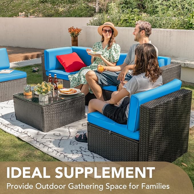 Devoko Patio Furniture Sets 6 Pieces Outdoor Sectional Rattan Sofa Manual - Image 9