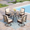PHI VILLA 5-Piece Outdoor Dining Sets, All-Weather Patio Table and Chairs Set by PHIVILLAThepioneerofcomfortablehouseholdsupplies