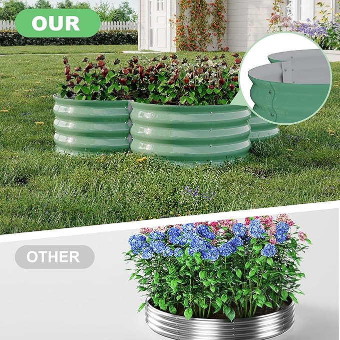 Garvee 2 Pack Galvanized Raised Garden Bed, Outdoor Planter Box - Image 6