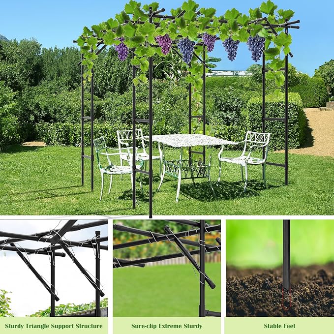 Garden Arch Trellis, 87in H x 118in L Large Garden Arch Arbor Trellis - Image 3