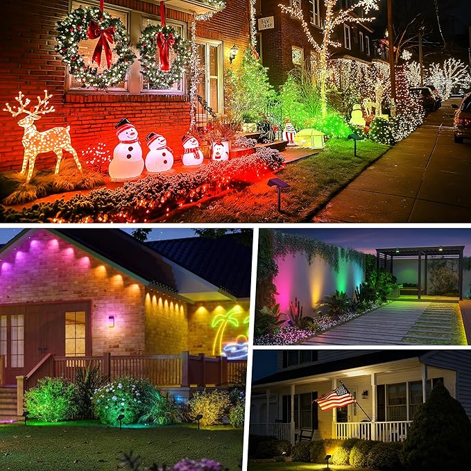 Solar Spot Lights Outdoor Color Changing, Christmas Landscape Spotlights - Image 5