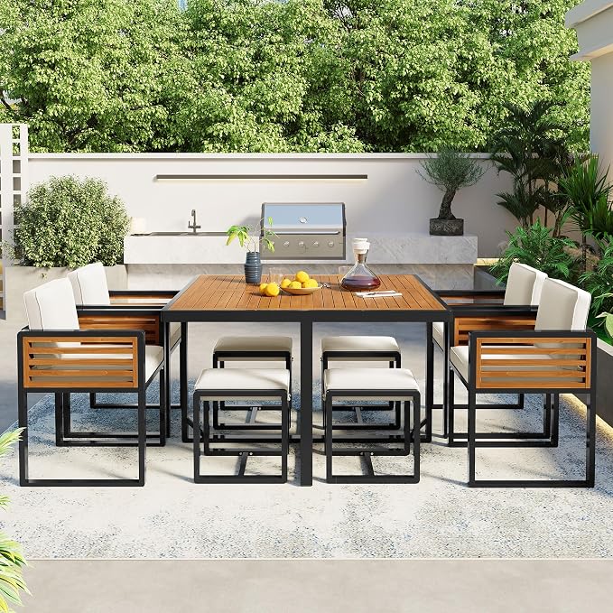 Merax 9 Pieces Outdoor Dining Set - Image 3