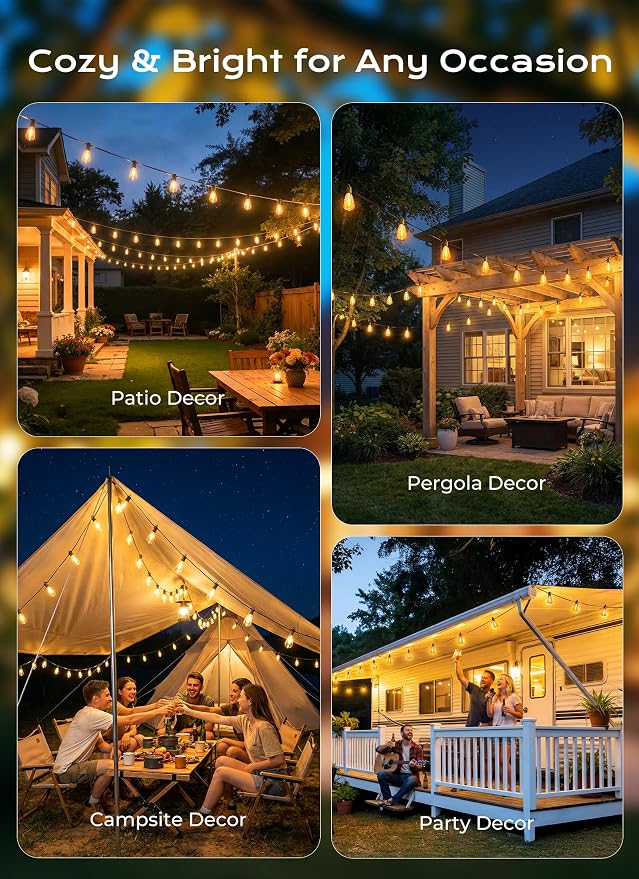 Brightown 52FT Solar String Lights Outdoor Waterproof, Patio Lights - Image 7