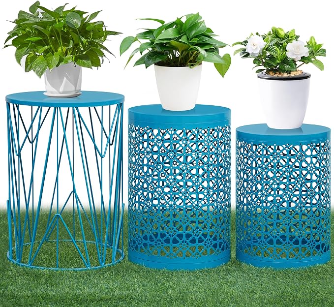 HFHOME Set of 3 Heavy-Duty Round End Table, Side Table, Coffee Table - Image 6