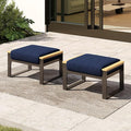 Sundale Outdoor 2 Pieces Aluminum Patio Ottoman, Outdoor Footstool by SundaleOutdoor