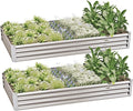 8x4x1ft Galvanized Raised Garden Bed Kit, Galvanized Planter Garden Boxes by kingddeergardenbed