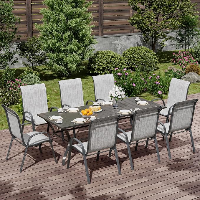 UDPATIO Patio Chairs Set of 8, Stackable Outdoor Dining Chairs - Image 2